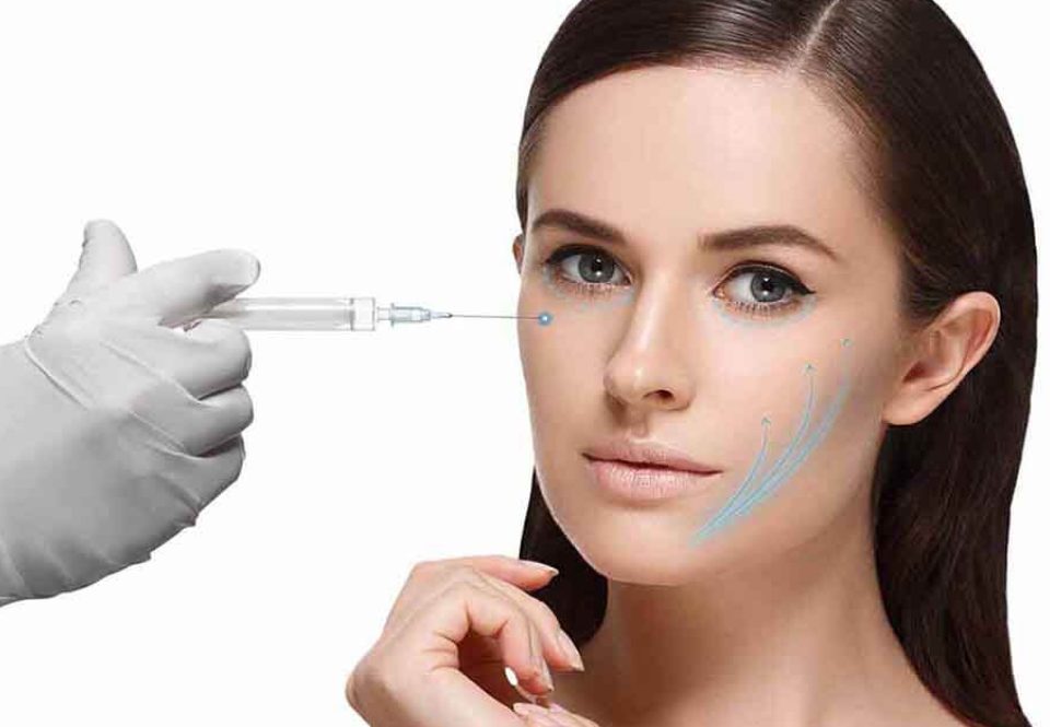 Woman being injected with fillers