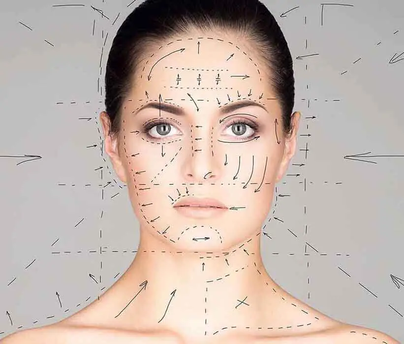 Cosmetic Diagram of a females face